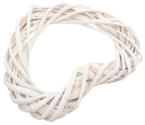 PHENOFICE DIY Garland Rattan Wreath Heart Hoop Wreath Extra Large Wreath Frame Door Wreaths Outdoor Ribbon Party Decor Wedding Rattan Vine Garland Decoration Salon for Twine Red White Wooden