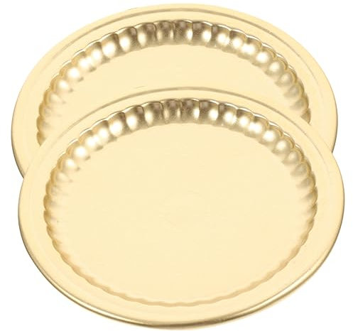 Cabilock 2 Untertassen Dessertteller Kerzenständer Stumpenkerzenteller Tischtabletts Zum Essen Goldrand Halter Kerzenuntersetzer Schreibtischaufsatz Heimdekoration Herzstück