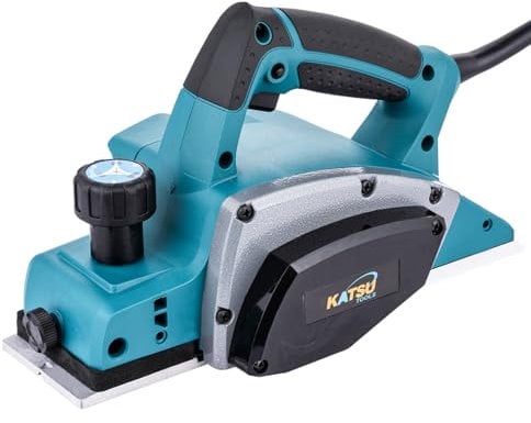 KATSU Tools Electric Planer 600W Handheld Corded Wood Planer, 82mm Planing Width, 2mm Chip Depth, for Woodworking Home Door Furniture 101719