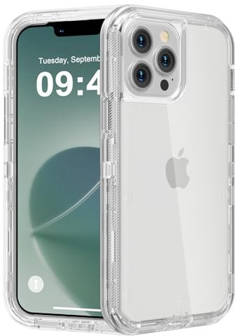 Follaroma for iPhone 12 Pro Max Case, Heavy Duty Shockproof Protection Phone Cases, Anti-Drop, Dual Layer Transparent Protective Cover Compatible with iPhone 12 ProMax, 6.7 inch, Crystal Clear