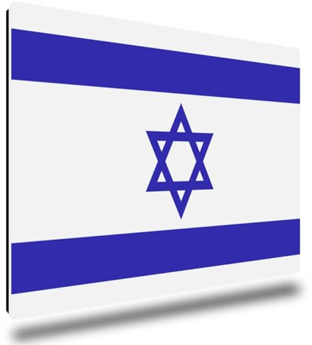 TRIOSK Kühlschrankmagnete Länderflaggen Magnet Flagge Israel Reise Souvenir Geschenk für Reiseliebhaber Weltenbummler Kühlschrank stark eckig groß 85x55 mm