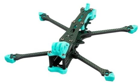 WJYOZSA Für Foxeer Aura LR 5 5 Zoll FPV Rahmen 210mm T700 Green Carbon Kits W/ 5mm Arm für RC Freestyle Long Range Analog Digital Drone Einfach zu reparieren(Teal)