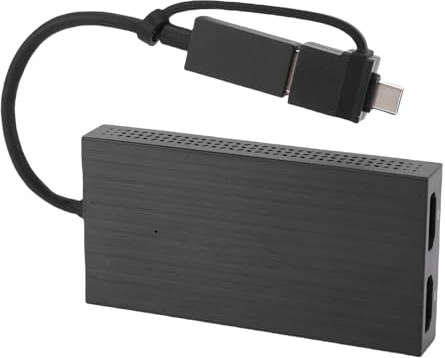 ZDAGELD USB to Dual HD Multimedia Interface Adapter Splitter, 4K 60Hz for Dual Displays, USB C Converter for Laptops Desktops Tablets with Hybrid 2 in 1 Cable for 5 4 3, 4