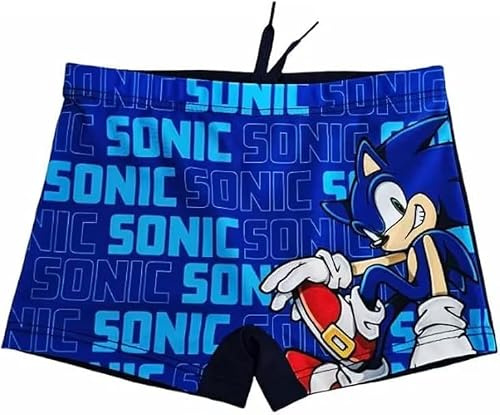 Sonic - Costume da Bagno per Bambini e Ragazzi Boxer Slip Parigamba per Mare e Piscina Taglia 5-6 Anni