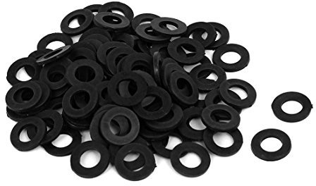 sourcingmap Arandela plana M6 x 12 mm x 1,2 mm Nylon espaciadores juntas sujetador negro 100 piezas