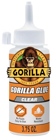 Gorilla Clear Glue, 3.75 Ounce Bottle (Pack of 1) - Crystal Clear, All Purpose, and Water Resistant