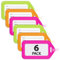 Mifflin - Étiquettes à bagages - Fluo, Lot de 6 - Étiquettes pour sac de voyage - Étiquettes pour valises