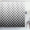 ABAKUHAUS Abstrakt Duschvorhang, Minimalist Tupfen, Stoffliches Gewebe Badezimmerdekorationsset mit Haken, 175 x 200 cm, Weiß