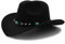Frauenhüte, Cowboyhut, Jazz-Hut, modische Cowboyhut für Frauen, Partykostüme, Cowgirl-Hut, aufrollbarer Hut (Farbe: Schwarz, Größe: 57–58 cm)