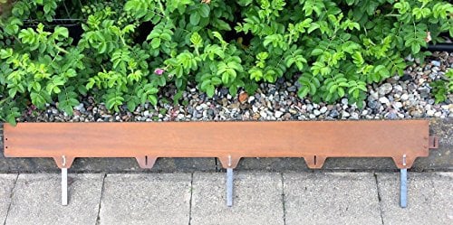 m-n rainman Corten Metall Stahl Rasenkante Beeteinfassung Raseneinfassung Länge:1,5m- Stärke:2mm- Höhe:12,5cm
