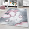 HomebyHome Kinderteppich Rosa 160x230 cm - Niedliches Bärenmuster Großer Mädchen Teppich - Kinderzimmer Kurzflor Extra Weich Antiallergen für Babyzimmer