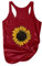 Xniral Damen Tanktop Ärmelloses T-Shirt mit rundem Hals und Sonnenblumendruck Übergröße Sommer Sports Tops(Wein,XL)