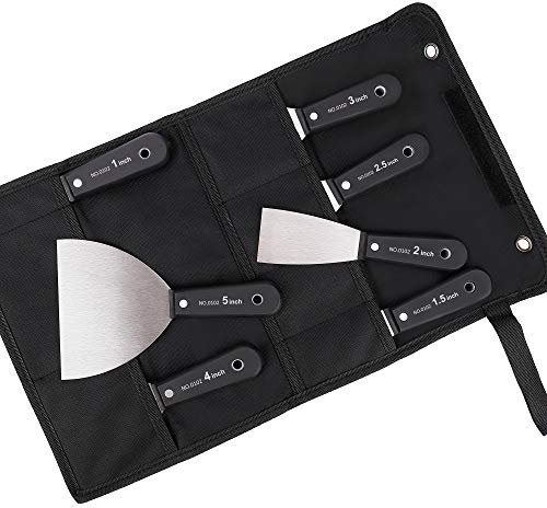 Spachtel Set Edelstahl Malerspachtel Set Schaber Palettenmesser Kratzer 7-Teiliges Putty Messer mit Aufbewahrungstasche