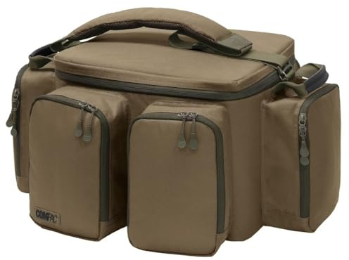 Korda Compac Carryall Medium, Angeltasche für Angelzubehör, Robust, 28 L | fünf Außentaschen, stabiler Biwaktisch, wasserfester PVC Unterboden, reißfestes Polyester, gepolsterter Tragegurt