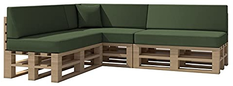 chilly pilley Palettenkissen Gartenkissen Wasserdicht Palettenauflage Palettenpolster Indoor Outdoor Waschbar Abnehmbar Sitzkissen Rückenkissen (8er Set, Dunkelgrün)