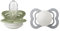 BIBS Supreme Schnuller 2er-Pack, BPA-frei, Symmetrischer Nippel. Silikon, Größe 1 (0-6 Monate), Sage/Cloud Night