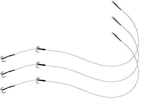 X3 Pike Wire Traces - Fishing Bait Rigs Treble Hooks - Pike Fishing Dead Bait 40lbs Wire