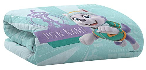 PICANOVA – PAW Patrol Everest Decke mit Name 100x70cm – Personalisierte Kuscheldecke für Kinder – Premiumqualität Fleecedecke 510g/qm – Unschlagbar Weich Und Gemütlich Schmusedecke