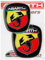 Abarth Adesivo 3D Logo Scudetto Ufficiale per Fiat Grande Punto, Anteriore e Posteriore, 60 x 65 mm, 71 x 65 mm, Rosso