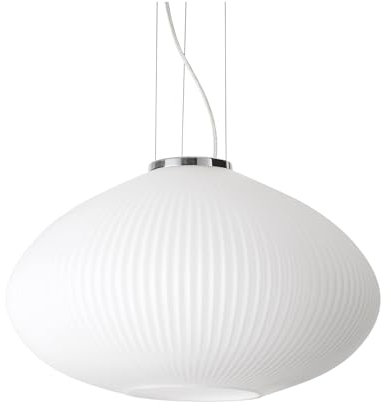 Ideal Lux PLISSE Globe Dome Pendelleuchte Chrom 45cm