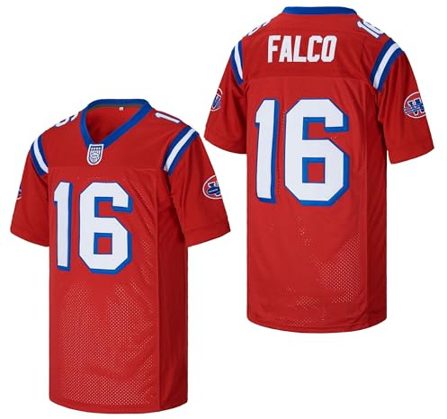 CGUBJI Herren Shane Falco #16 The Replacements Movie Fußballtrikot genäht, Rot/Ausflug, einfarbig (Getaway Solids), L