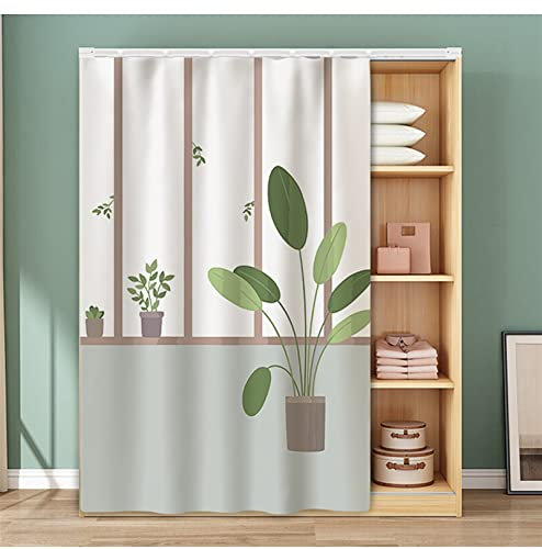 Liveinu Tropische Blätter Schrankvorhänge für Küche, Kleiderschrank, Badezimmer, Staubdichter Vorhang für Regale, Wandpaneele, hängende Tür, Japanische Noren, Klettband Selbstklebend 120x150cm Stil 14