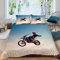 MOUPL 100% Mikrofaser Motocross Kinderbettwäsche 135x200 2teilig 3D Motorrad Bettwäsche mit Reißverschluss Weiche Warm Sommer Bettbezug mit Kissenbezug 80x80 cm für Jungen Mädchen