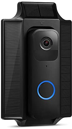 Wasserstein Solar Charger and Mount - Compatible with Blink Video Doorbell - Solar Power for your Blink Video Doorbell (Black)