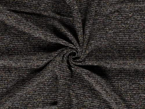 Boucle Tweed Kleiderstoff, Meterware, Schwarz