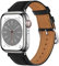 Docco Jette Correa de cuero compatible con Apple Watch Band de 41 mm, 40 mm, 38 mm(Noir-Silver)