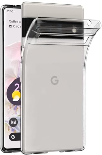 CoolGadget Ultradünne Hülle für Google Pixel 6 Pro, Transparente Schutzhülle aus TPU mit Präzisen Ausschnitten und Kameraschutz, Klar