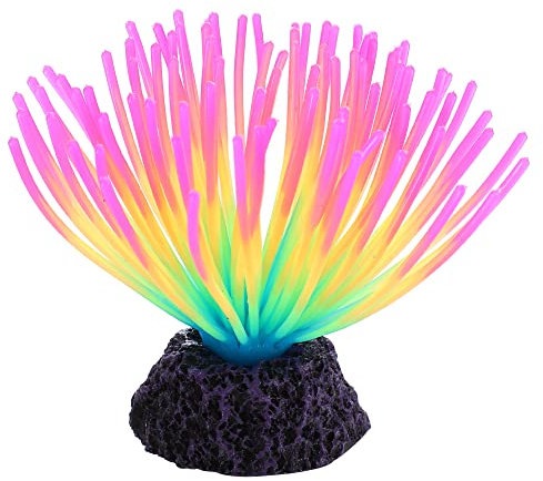 VOCOSTE Silicone Glowing Aquarium Anemone, for Fish Tank, Multicolor