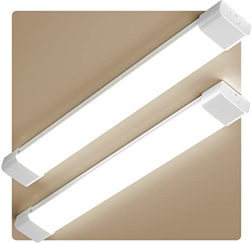 Anten 2 x LED Feuchtraumleuchte 150cm | 45W Feuchtraumlampe | Neutralweiß 4000K 4950LM Werkstattlampe | IP65 Wasserfest Wannenleuchte | Wasserdicht Kellerleuchte für Büros Keller Werkstätten Garage
