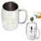 Jarra de Cerveza Taza de Tazas de Acero Inoxidable, 550ML Taza de Whisky Taza de Leche Taza de café Taza de Camping con Asa, Jarra de Cerveza Grande de Doble Pared para el Hogar