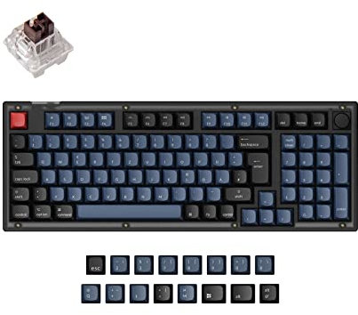 Keychron V5 Wired Custom Mechanische Tastatur Knob Version 96% deutsches DE ISO Layout QMK/VIA Programmierbar mit Hot-swap-fähigem Keychron K Pro Brauner Schalter