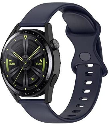 TINGYR 22mm Weiches Silikonband für Google Pixel Watch, Einfach zu Ersetzen, Schlank, Ersatzbänder Ansehen für Fossil Hybrid Smartwatch HR.（Navy blau）
