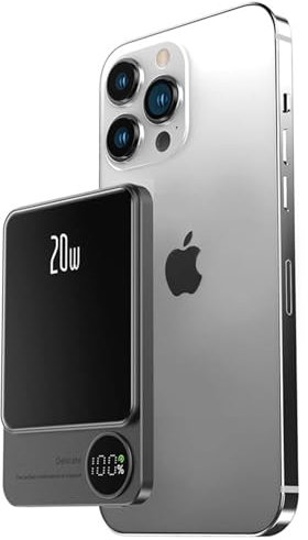 LUCKYDUO Magnético Power Bank 5000mAh 9MM Ultra Slim mag-Safe Bateria Externa Pantalla LED Cargador Portátil Magnético Inalámbrico Carga rápida Compatible con iPhone 15/14/13/12/ Pro/Mini/Pro MAX