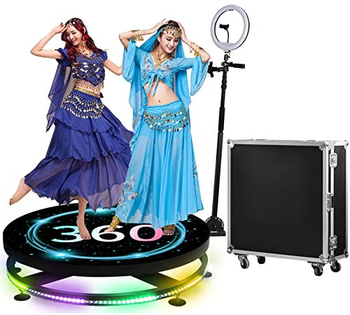 Photo Booth Props,360 Photo Booth Machine for Parties,360 Camera Booth Automatic Spin with Slow Motion and Adjustable Selfie Platform Stand Perfect for Christmas,Weddings