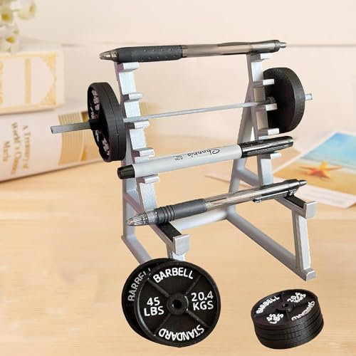 Squat Rack Stifthalter, Langhantel Stifthalter, lustiger Schreibtisch-Zubehör, einzigartiger Mini-Langhantelständer, Stifthalter, Schreibtisch-Organizer Ornamente für Stift-Aufbewahrung
