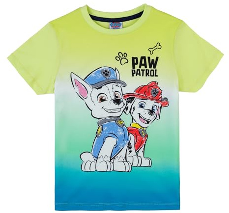 PAW PATROL Jungen T-Shirt mit Chase und Marshall 82004 grün, Größe 98, 3 Jahre