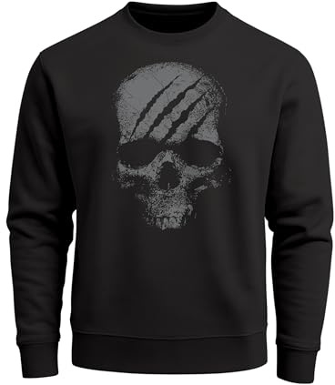 Neverless® Sweatshirt Herren Totenkopf Skull Totenschädel Skelett Print Aufdruck Rundhals-Pullover Fashion Streetwear
