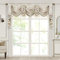 TOPLUXE Swag Volant Vorhang für Schlafzimmer Esszimmer Wohnzimmer Küche, Jacquard Kurzstore Waterfall Volant-Vorhang für Fenster 1 Stück (Breite 200cm, Florales Muster)