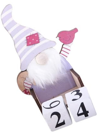 Amosfun 1stk Weihnachtskalender Weihnachtsdekoration Geschenke Esstischdekoration Weihnachtsregal Dekor Weihnachts-countdown-kalenderblock Wichtel Adventskalender Tischkalender Niedlich