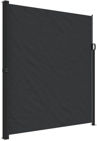 vidaXL Auvent Latéral Rétractable, Brise-Vue de Jardin, Écran de Protection, Écran de Balcon Terrasse Arrière-Cour Extérieur, Noir 220x600 cm