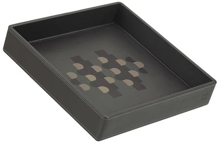 DUDU Vaciabolsillos en Piel Coloreado de Design Objetos con Caja Regalo Anthracite Mosaic