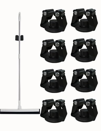 FYWZ Magnetic Broom Holder Heavy Duty, Magnetic Broom and Mop Organizers for Fridge - Magnet Waterproof Mop Broom Holder for Garage Kitchen Laundry Work Shop - 8 Pack