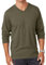 Runcati Herren Langarm-T-Shirt V-Ausschnitt Oberteil mit Tasche Einfach Komfort Herren-Langarmshirt Unterhemdt Militärgrün, XXL