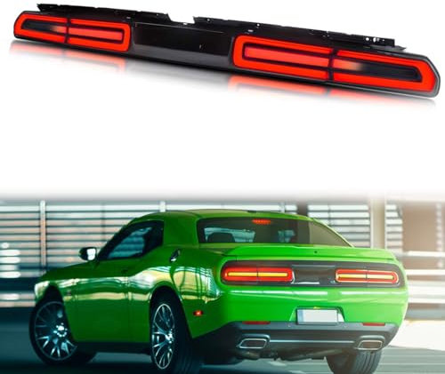 Wkopet LED-Rückleuchten-Set für Dodge Challenger Coupe (2008-2014), Rücklichtset links + rechts (Rauch)