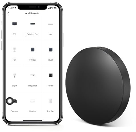 eMylo Mando a Distancia Inteligente con IR, Tuya IR Universal para aparatos de Aire Acondicionado de TV, Compatible con la aplicación Tuya Smart/Smart Life