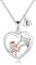 Kraven Collier Fille et Cheval pour Femme Fille Lettres Initiales Coeur Pendentif Collier Cadeaux de Amoureux des Chevaux et Fille Chaîne Bijoux (E)